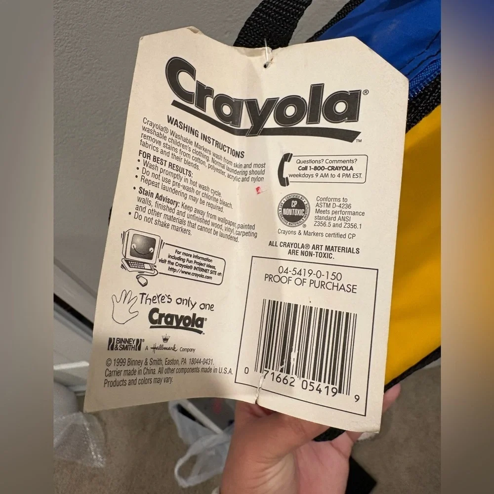 Vintage 1999 Crayola On The Go Color Carrier Lunchbox Travel Case New With Tags